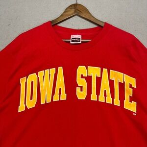 Vintage 90s Iowa State Cyclones T-Shirt Tultex Red Mens XL NCAA College Tee